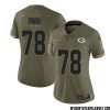 Malik Heath No 18 Green Bay Packers 2022 Salute To Service Limited Player Jersey Womens – Replica