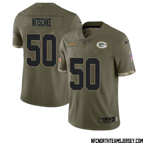 Ray Nitschke No 50 Green Bay Packers 2022 Salute To Service Limited Player Jersey Mens – Replica