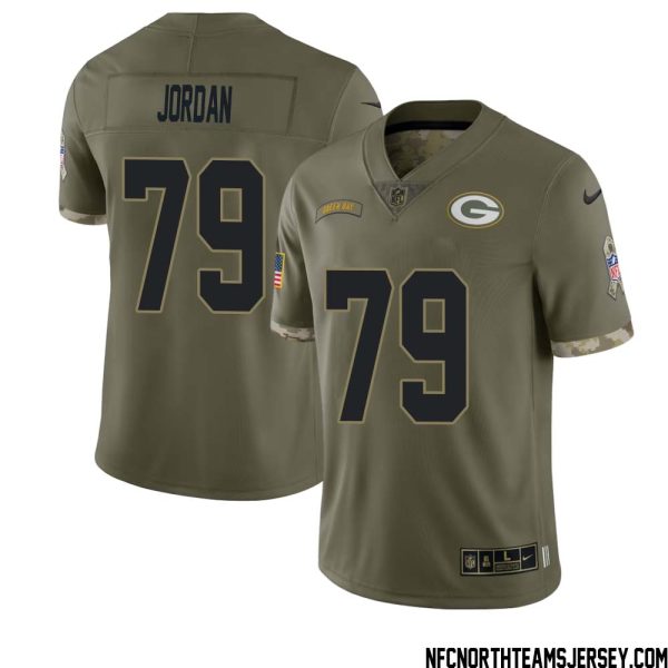 Mike Jordan No 79 Green Bay Packers 2022 Salute To Service Limited Player Jersey Mens – Replica