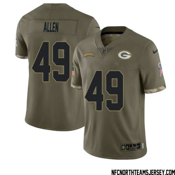 Austin Allen No 49 Green Bay Packers 2022 Salute To Service Limited Player Jersey Mens – Replica