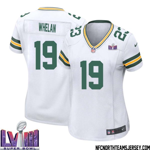 Daniel Whelan No 19 Green Bay Packers Super Bowl Lviii Away Game Jersey Womens White – Replica