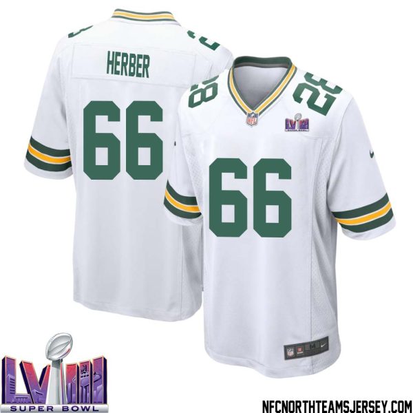Arnie Herber No 66 Green Bay Packers Super Bowl Lviii Away Game Jersey Mens White – Replica