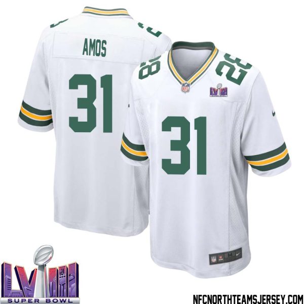 Adrian Amos No 31 Green Bay Packers Super Bowl Lviii Away Game Jersey Mens White – Replica