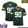 Bart Starr No 15 Green Bay Packers Super Bowl Lviii Home Game Jersey Youth – Replica
