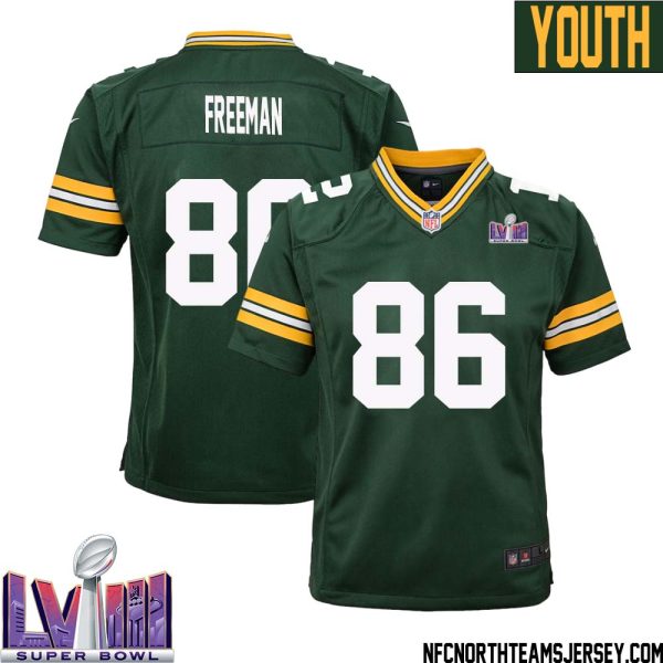 Antonio Freeman No 86 Green Bay Packers Super Bowl Lviii Home Game Jersey Youth – Replica