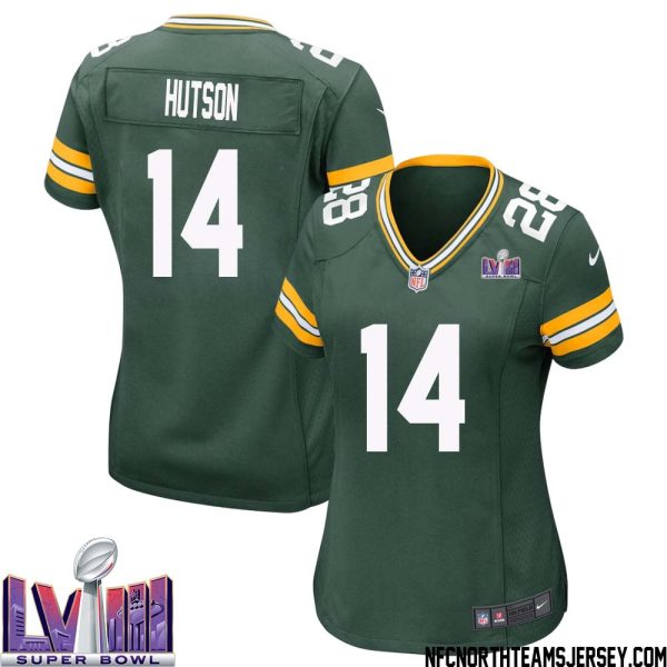 Don Hutson No 14 Green Bay Packers Super Bowl Lviii Home Game Jersey Womens – Replica