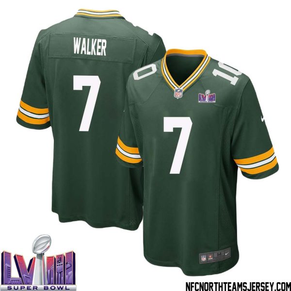 Quay Walker No 7 Green Bay Packers Super Bowl Lviii Home Game Jersey Mens – Replica