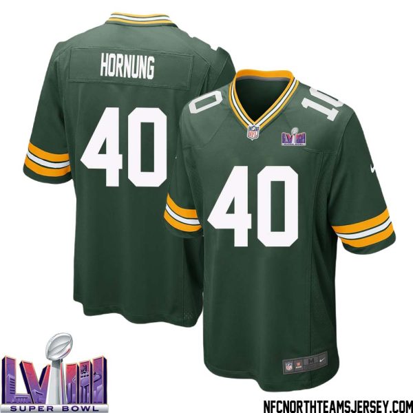 Paul Hornung No 40 Green Bay Packers Super Bowl Lviii Home Game Jersey Mens – Replica