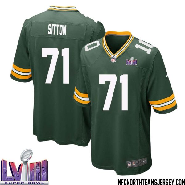 Josh Sitton No 71 Green Bay Packers Super Bowl Lviii Home Game Jersey Mens – Replica