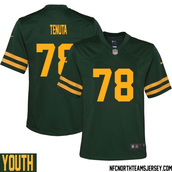 Luke Tenuta No 78 Green Bay Packers Alternate Jersey Green Youth – Replica