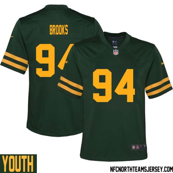 Karl Brooks No 94 Green Bay Packers Alternate Jersey Green Youth – Replica