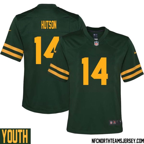 Don Hutson No 14 Green Bay Packers Alternate Jersey Green Youth – Replica