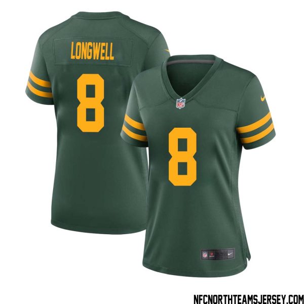 Ryan Longwell No 8 Green Bay Packers Alternate Jersey Green Womens – Replica