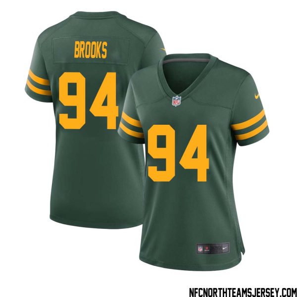 Karl Brooks No 94 Green Bay Packers Alternate Jersey Green Womens – Replica