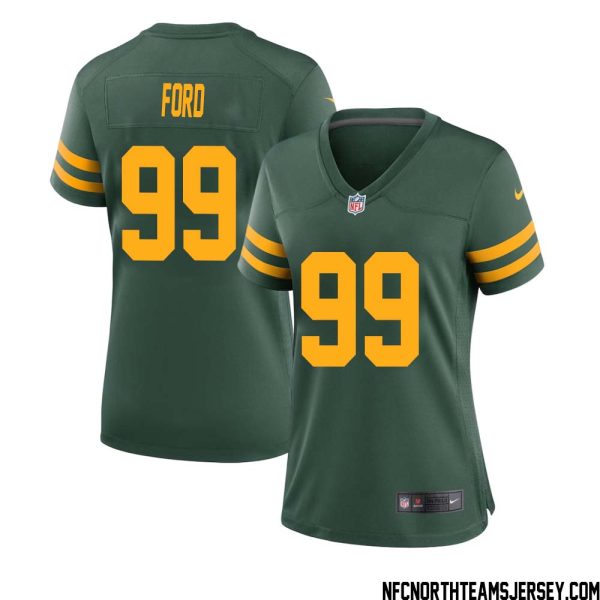 Jonathan Ford No 99 Green Bay Packers Alternate Jersey Green Womens – Replica