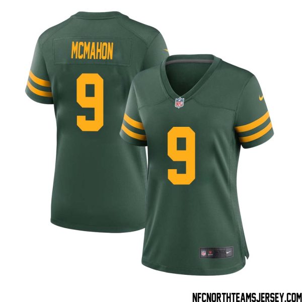 Jim Mcmahon No 9 Green Bay Packers Alternate Jersey Green Womens – Replica
