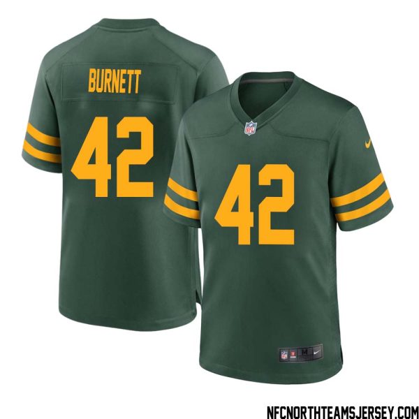 Morgan Burnett No 42 Green Bay Packers Alternate Jersey Green Mens – Replica