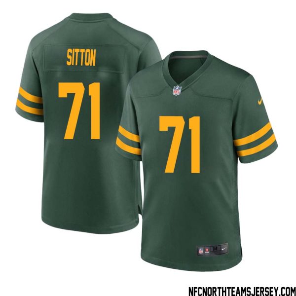 Josh Sitton No 71 Green Bay Packers Alternate Jersey Green Mens – Replica