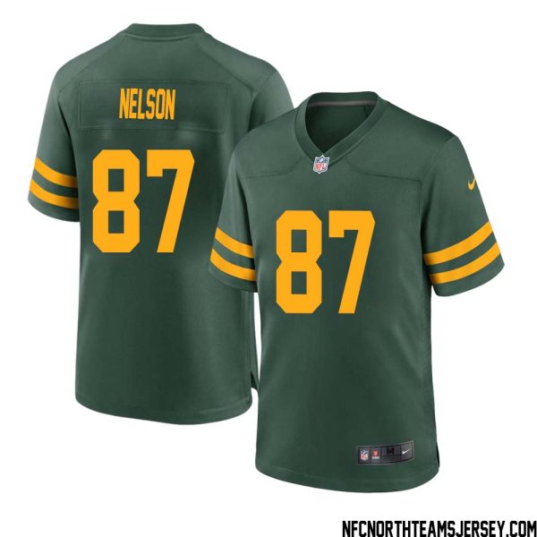 Jordy Nelson No 87 Green Bay Packers Alternate Jersey Green Mens – Replica