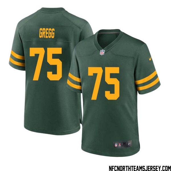Forrest Gregg No 75 Green Bay Packers Alternate Jersey Green Mens – Replica