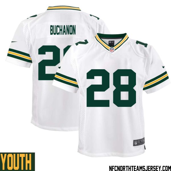 Willie Buchanon No 28 Green Bay Packers Away Game Jersey Youth White – Replica