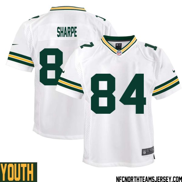 Sterling Sharpe No 84 Green Bay Packers Away Game Jersey Youth White – Replica