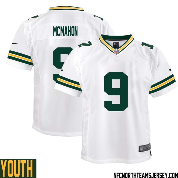 Jim Mcmahon No 9 Green Bay Packers Away Game Jersey Youth White – Replica