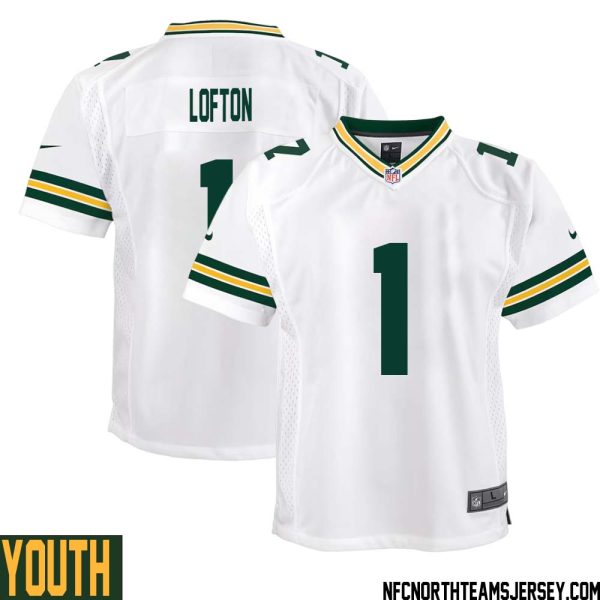 James Lofton No 1 Green Bay Packers Away Game Jersey Youth White – Replica