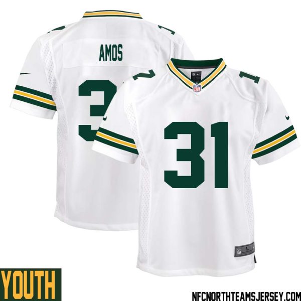 Adrian Amos No 31 Green Bay Packers Away Game Jersey Youth White – Replica