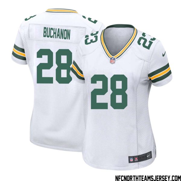 Willie Buchanon No 28 Green Bay Packers Away Game Jersey Womens White – Replica