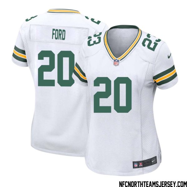 Rudy Ford No 20 Green Bay Packers Away Game Jersey Womens White – Replica