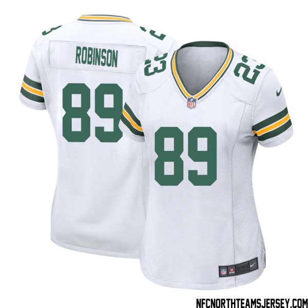 Dave Robinson No 89 Green Bay Packers Away Game Jersey Womens White – Replica