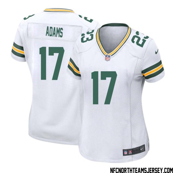 Davante Adams No 17 Green Bay Packers Away Game Jersey Womens White – Replica