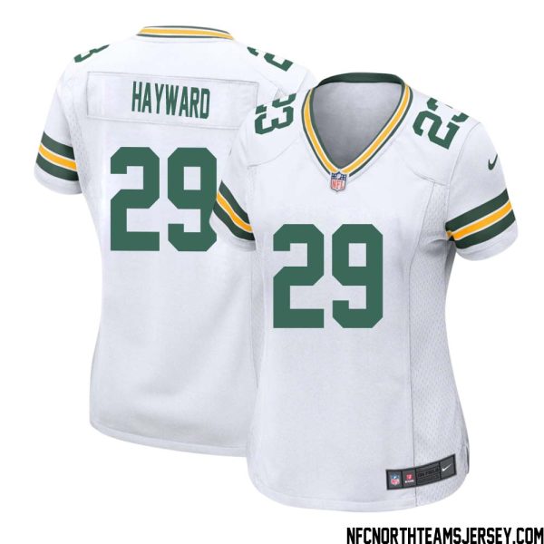 Casey Hayward No 29 Green Bay Packers Away Game Jersey Womens White – Replica