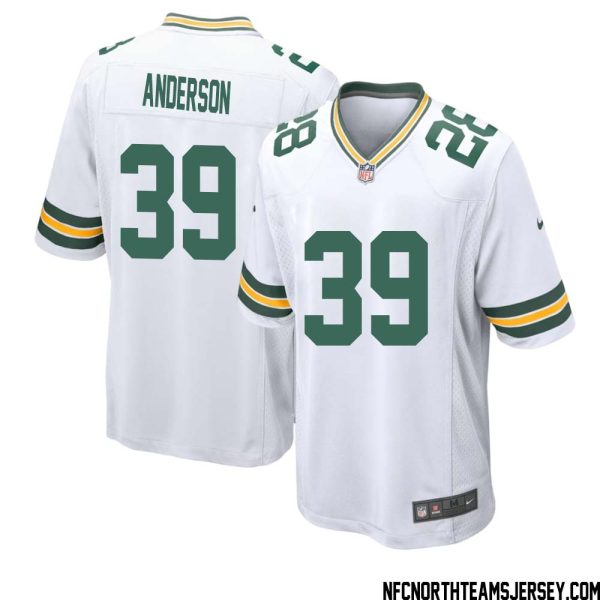 Zayne Anderson No 39 Green Bay Packers Away Game Jersey Mens White – Replica