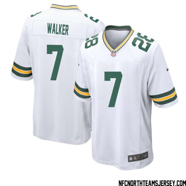 Quay Walker No 7 Green Bay Packers Away Game Jersey Mens White – Replica