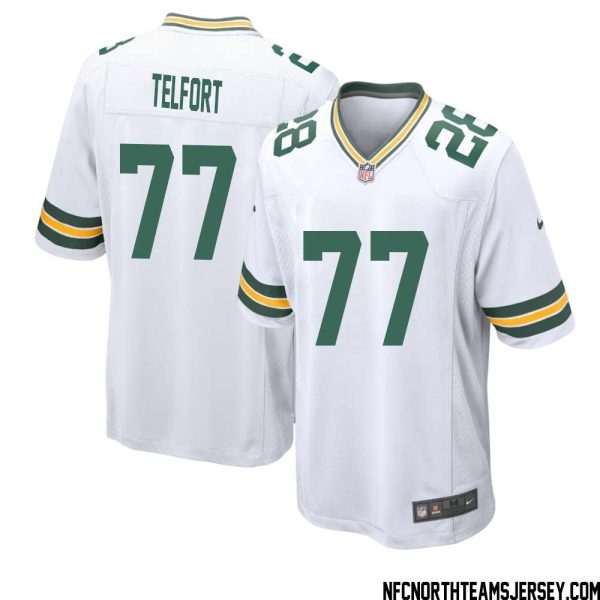 Kadeem Telfort No 77 Green Bay Packers Away Game Jersey Mens White – Replica
