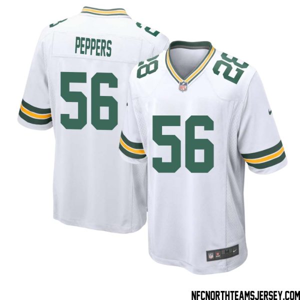 Julius Peppers No 56 Green Bay Packers Away Game Jersey Mens White – Replica