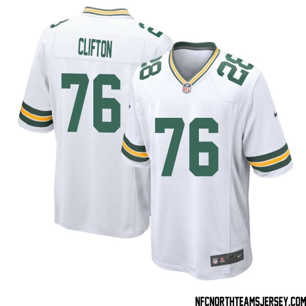 Chad Clifton No 76 Green Bay Packers Away Game Jersey Mens White – Replica