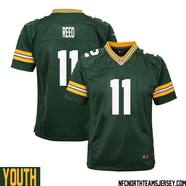 Jayden Reed No 11 Green Bay Packers Home Game Jersey Youth – Replica