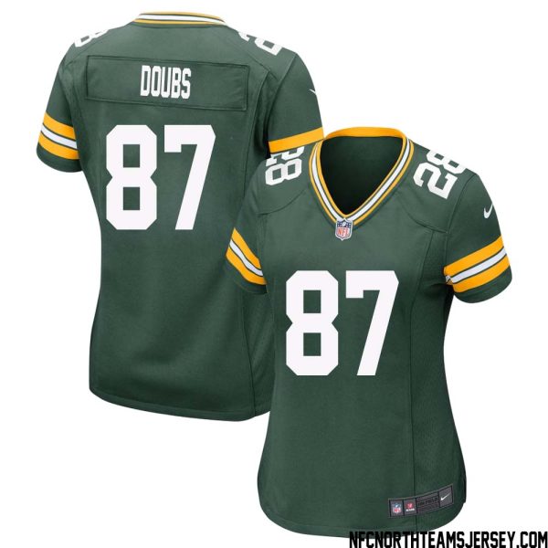 Romeo Doubs No 87 Green Bay Packers Home Game Jersey Womens – Replica
