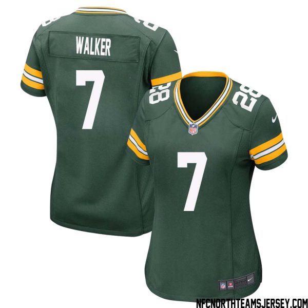 Quay Walker No 7 Green Bay Packers Home Game Jersey Womens – Replica
