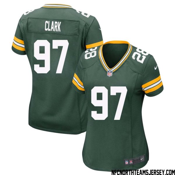 Kenny Clark No 97 Green Bay Packers Home Game Jersey Womens – Replica