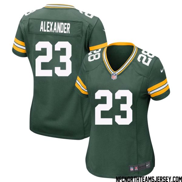 Jaire Alexander No 23 Green Bay Packers Home Game Jersey Womens – Replica