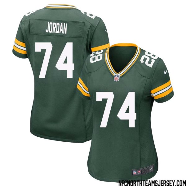 Henry Jordan No 74 Green Bay Packers Home Game Jersey Womens – Replica