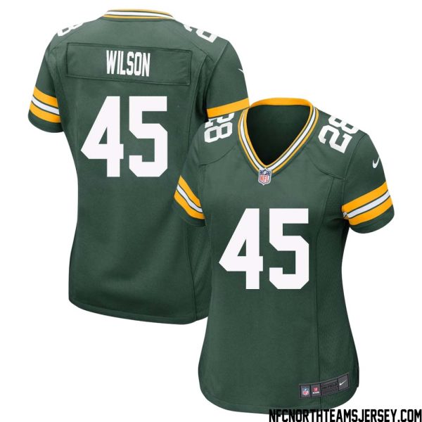 Eric Wilson No 45 Green Bay Packers Home Game Jersey Womens – Replica