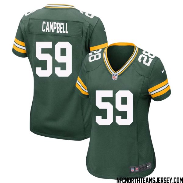De?Vondre Campbell No 59 Green Bay Packers Home Game Jersey Womens – Replica