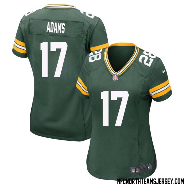 Davante Adams No 17 Green Bay Packers Home Game Jersey Womens – Replica