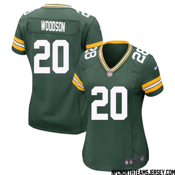 Charles Woodson No 20 Green Bay Packers Home Game Jersey Womens – Replica