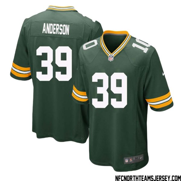 Zayne Anderson No 39 Green Bay Packers Home Game Jersey Mens – Replica